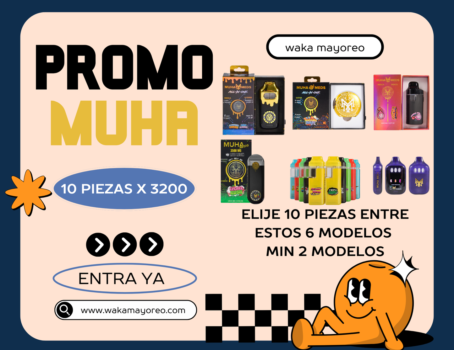 promo muha + 6 modelos